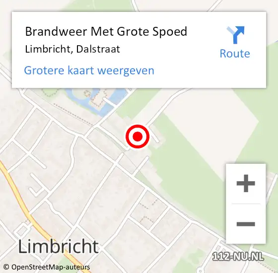 Locatie op kaart van de 112 melding: Brandweer Met Grote Spoed Naar Limbricht, Dalstraat op 11 juli 2018 08:06