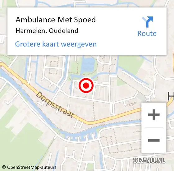 Locatie op kaart van de 112 melding: Ambulance Met Spoed Naar Harmelen, Oudeland op 11 juli 2018 08:27