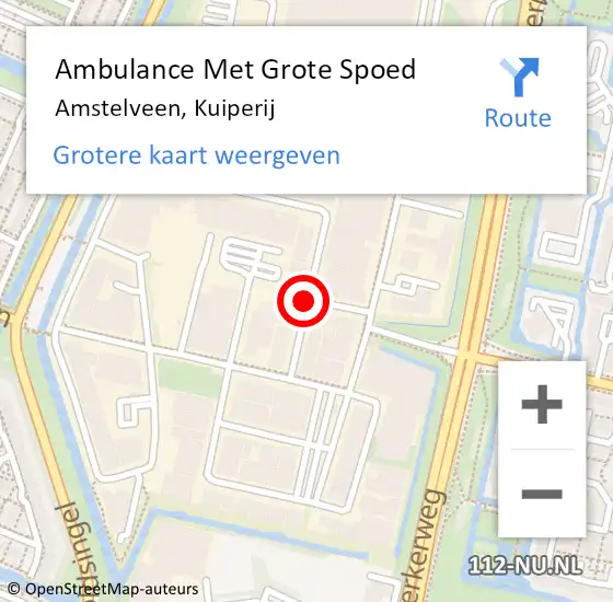 Locatie op kaart van de 112 melding: Ambulance Met Grote Spoed Naar Amstelveen, Kuiperij op 11 juli 2018 08:59