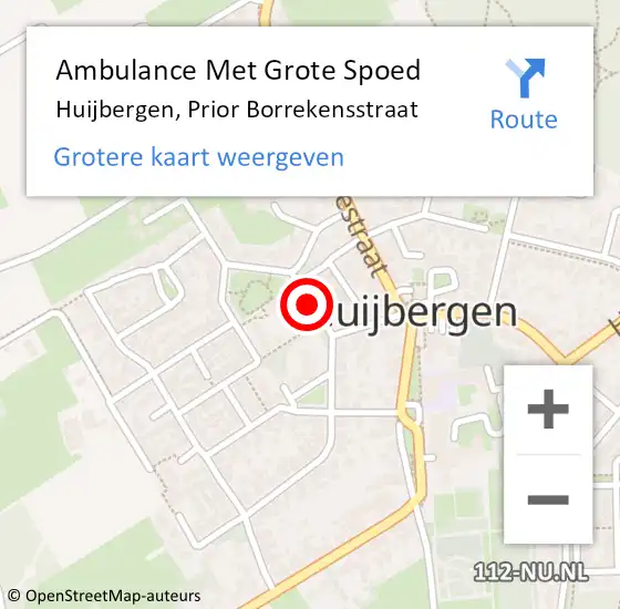 Locatie op kaart van de 112 melding: Ambulance Met Grote Spoed Naar Huijbergen, Prior Borrekensstraat op 11 juli 2018 09:01