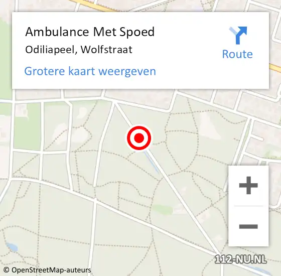 Locatie op kaart van de 112 melding: Ambulance Met Spoed Naar Odiliapeel, Wolfstraat op 11 juli 2018 09:33