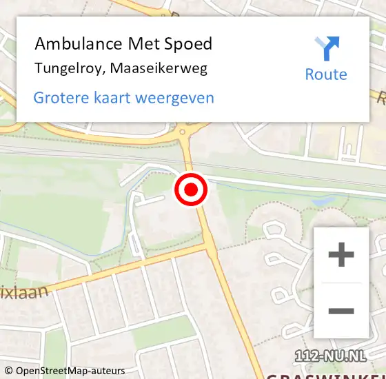 Locatie op kaart van de 112 melding: Ambulance Met Spoed Naar Tungelroy, Maaseikerweg op 24 september 2013 08:15