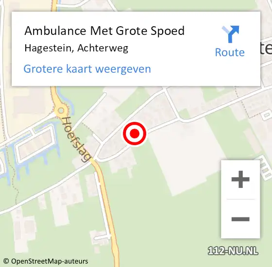 Locatie op kaart van de 112 melding: Ambulance Met Grote Spoed Naar Hagestein, Achterweg op 11 juli 2018 11:21