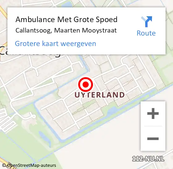 Locatie op kaart van de 112 melding: Ambulance Met Grote Spoed Naar Callantsoog, Maarten Mooystraat op 11 juli 2018 13:15