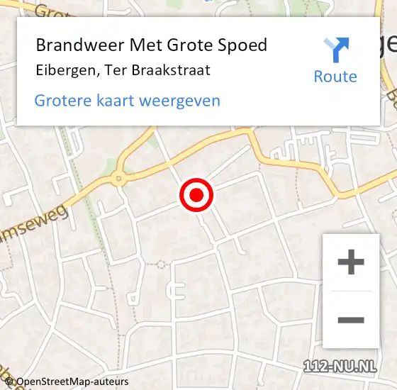 Locatie op kaart van de 112 melding: Brandweer Met Grote Spoed Naar Eibergen, Ter Braakstraat op 11 juli 2018 13:21