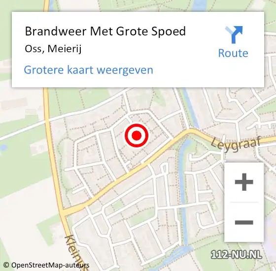 Locatie op kaart van de 112 melding: Brandweer Met Grote Spoed Naar Oss, Meierij op 11 juli 2018 13:42