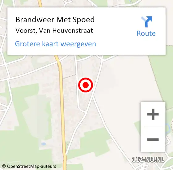 Locatie op kaart van de 112 melding: Brandweer Met Spoed Naar Voorst, Van Heuvenstraat op 11 juli 2018 13:46