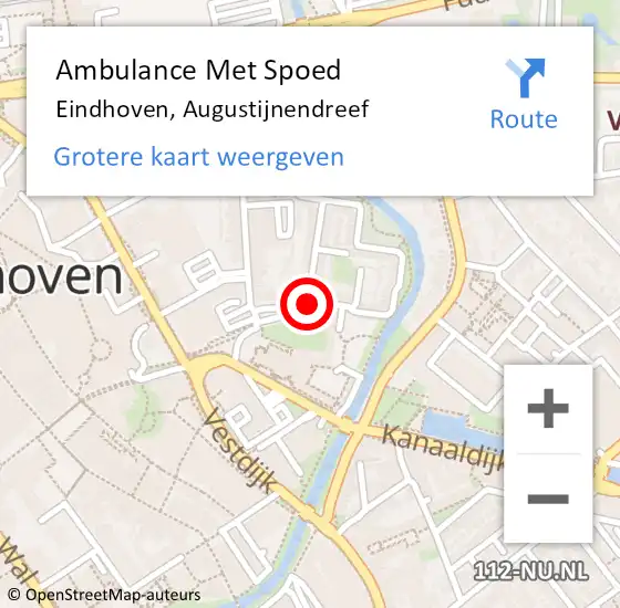 Locatie op kaart van de 112 melding: Ambulance Met Spoed Naar Eindhoven, Augustijnendreef op 11 juli 2018 14:34
