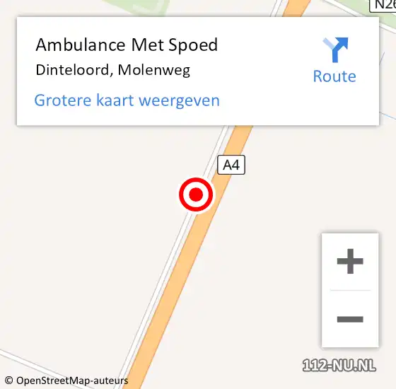 Locatie op kaart van de 112 melding: Ambulance Met Spoed Naar Dinteloord, Molenweg op 11 juli 2018 15:13