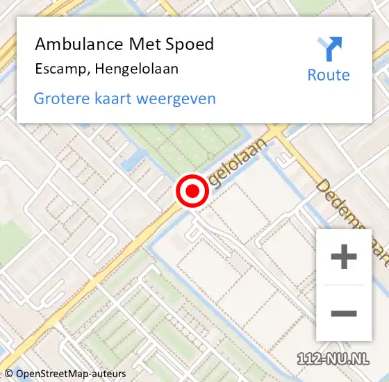Locatie op kaart van de 112 melding: Ambulance Met Spoed Naar Escamp, Hengelolaan op 2 maart 2014 16:17