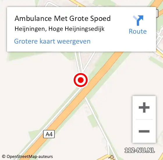 Locatie op kaart van de 112 melding: Ambulance Met Grote Spoed Naar Heijningen, Hoge Heijningsedijk op 11 juli 2018 16:20