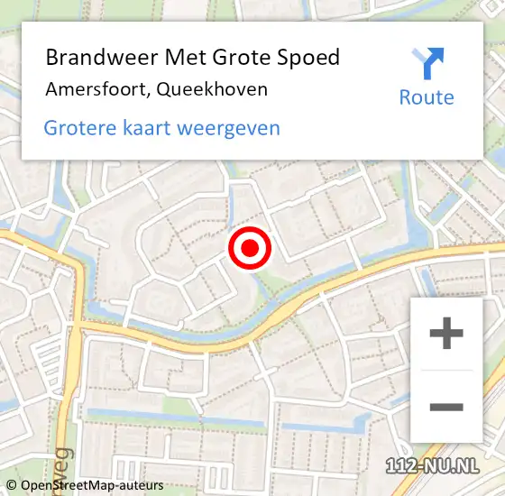 Locatie op kaart van de 112 melding: Brandweer Met Grote Spoed Naar Amersfoort, Queekhoven op 11 juli 2018 17:13