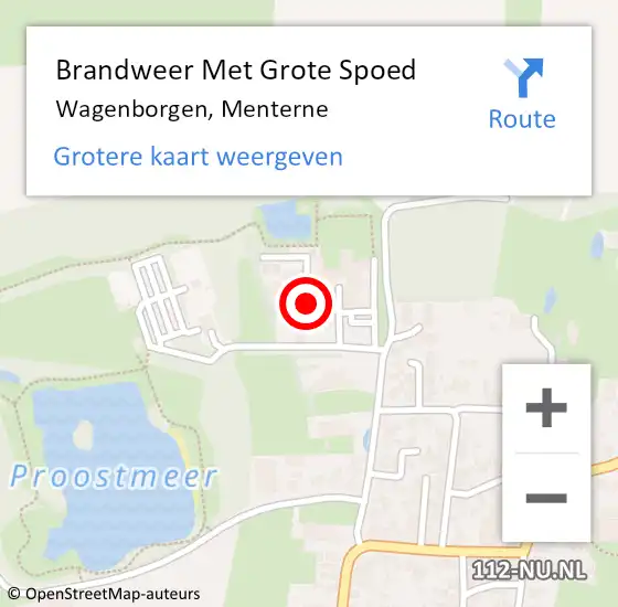 Locatie op kaart van de 112 melding: Brandweer Met Grote Spoed Naar Wagenborgen, Menterne op 11 juli 2018 17:24