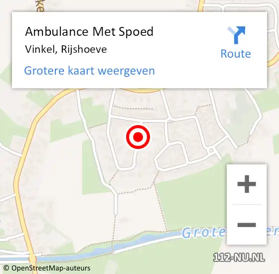 Locatie op kaart van de 112 melding: Ambulance Met Spoed Naar Vinkel, Rijshoeve op 11 juli 2018 17:41