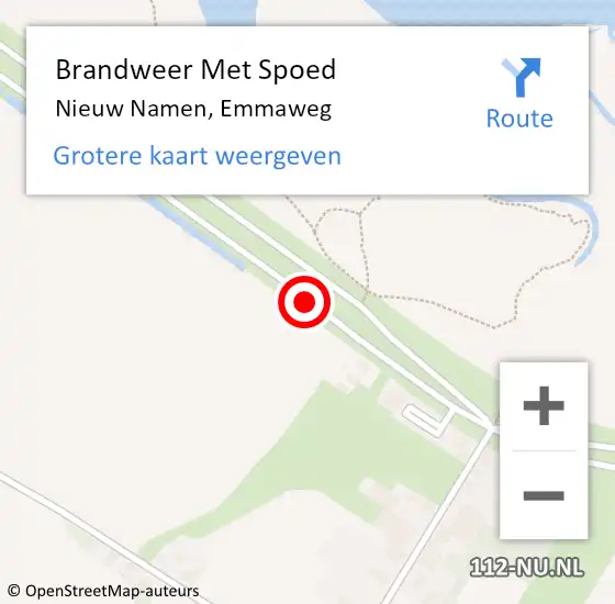 Locatie op kaart van de 112 melding: Brandweer Met Spoed Naar Nieuw-Namen, Emmaweg op 2 maart 2014 16:35