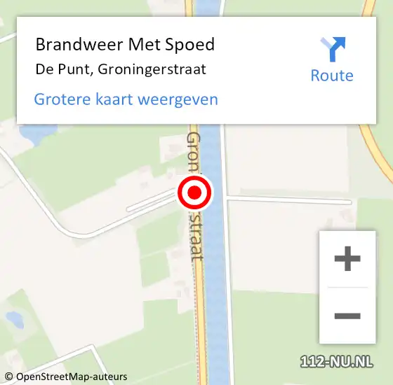Locatie op kaart van de 112 melding: Brandweer Met Spoed Naar De Punt, Groningerstraat op 11 juli 2018 19:29