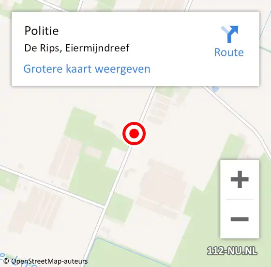 Locatie op kaart van de 112 melding: Politie De Rips, Eiermijndreef op 11 juli 2018 20:17