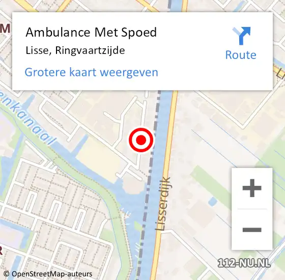 Locatie op kaart van de 112 melding: Ambulance Met Spoed Naar Lisse, Ringvaartzijde op 11 juli 2018 20:47