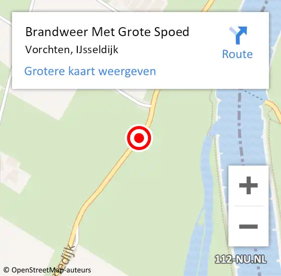 Locatie op kaart van de 112 melding: Brandweer Met Grote Spoed Naar Vorchten, IJsseldijk op 11 juli 2018 22:55