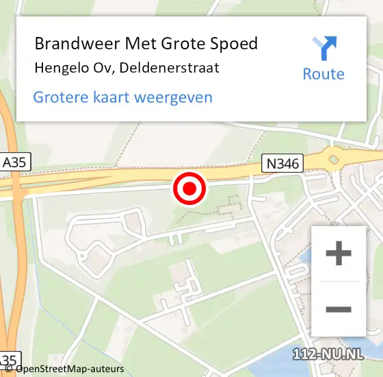 Locatie op kaart van de 112 melding: Brandweer Met Grote Spoed Naar Hengelo Ov, Deldenerstraat op 12 juli 2018 00:58
