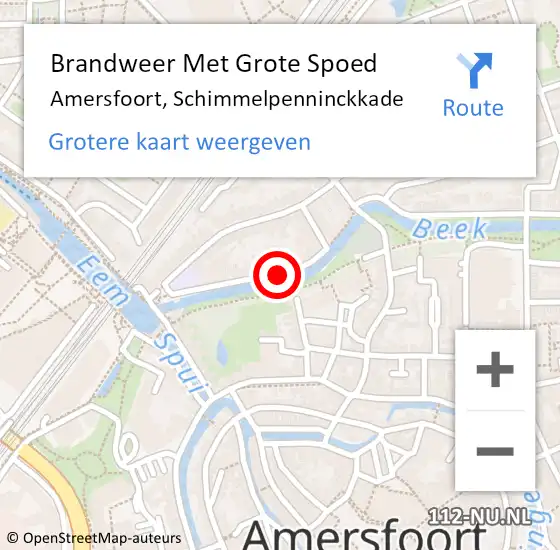 Locatie op kaart van de 112 melding: Brandweer Met Grote Spoed Naar Amersfoort, Schimmelpenninckkade op 12 juli 2018 05:47