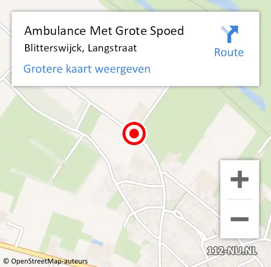 Locatie op kaart van de 112 melding: Ambulance Met Grote Spoed Naar Blitterswijck, Langstraat op 12 juli 2018 08:25