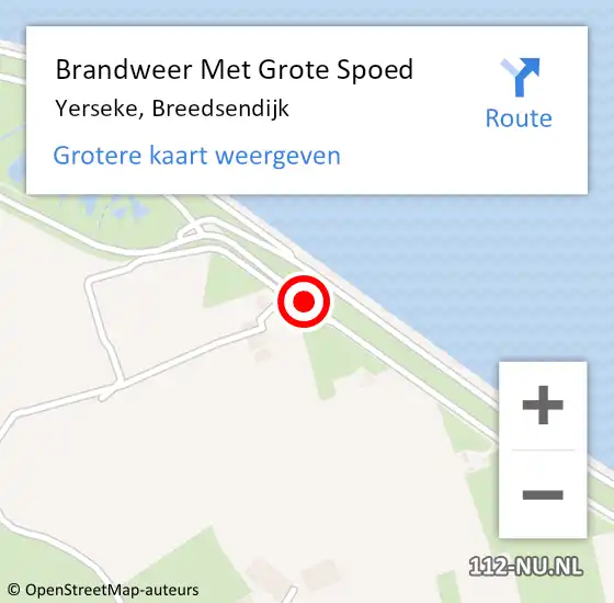 Locatie op kaart van de 112 melding: Brandweer Met Grote Spoed Naar Yerseke, Breedsendijk op 12 juli 2018 09:16