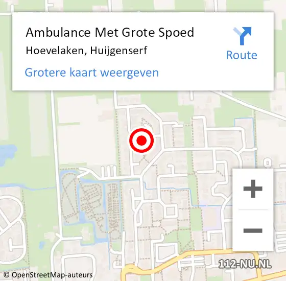 Locatie op kaart van de 112 melding: Ambulance Met Grote Spoed Naar Hoevelaken, Huijgenserf op 12 juli 2018 09:30