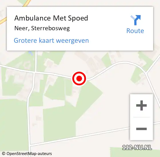 Locatie op kaart van de 112 melding: Ambulance Met Spoed Naar Neer, Sterrebosweg op 2 maart 2014 17:38