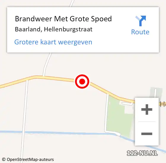 Locatie op kaart van de 112 melding: Brandweer Met Grote Spoed Naar Baarland, Hellenburgstraat op 12 juli 2018 11:56