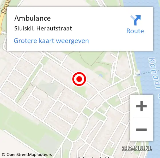 Locatie op kaart van de 112 melding: Ambulance Sluiskil, Herautstraat op 12 juli 2018 12:26