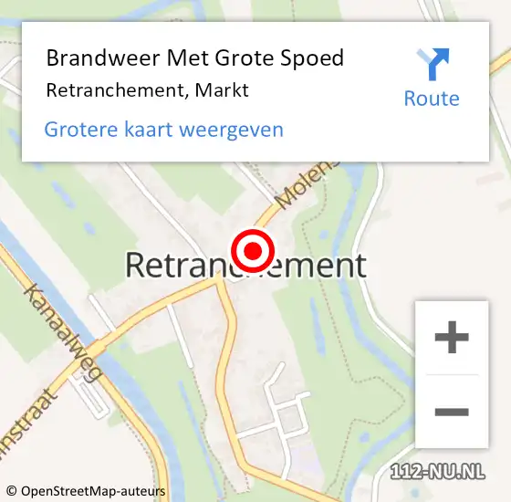 Locatie op kaart van de 112 melding: Brandweer Met Grote Spoed Naar Retranchement, Markt op 12 juli 2018 12:47