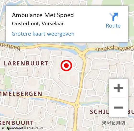 Locatie op kaart van de 112 melding: Ambulance Met Spoed Naar Oosterhout, Vorselaar op 12 juli 2018 13:48