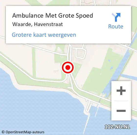 Locatie op kaart van de 112 melding: Ambulance Met Grote Spoed Naar Waarde, Havenstraat op 12 juli 2018 13:58