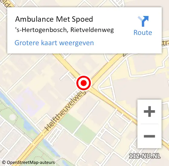 Locatie op kaart van de 112 melding: Ambulance Met Spoed Naar 's-Hertogenbosch, Rietveldenweg op 12 juli 2018 14:34