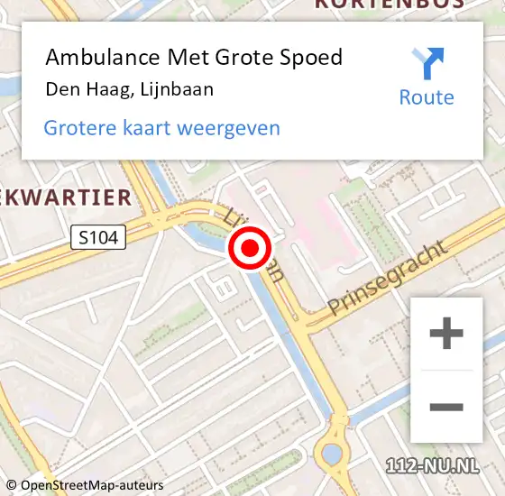 Locatie op kaart van de 112 melding: Ambulance Met Grote Spoed Naar Den Haag, Lijnbaan op 12 juli 2018 15:43
