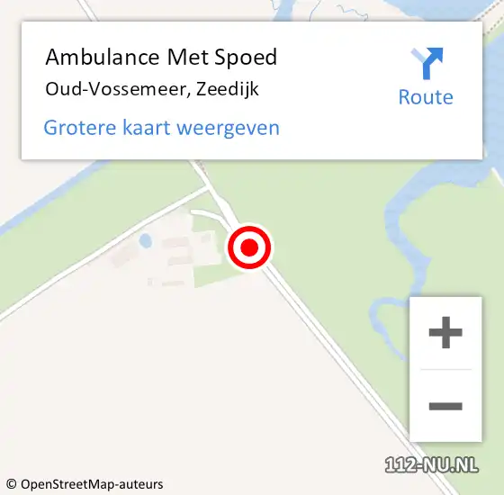 Locatie op kaart van de 112 melding: Ambulance Met Spoed Naar Oud-Vossemeer, Zeedijk op 12 juli 2018 15:49