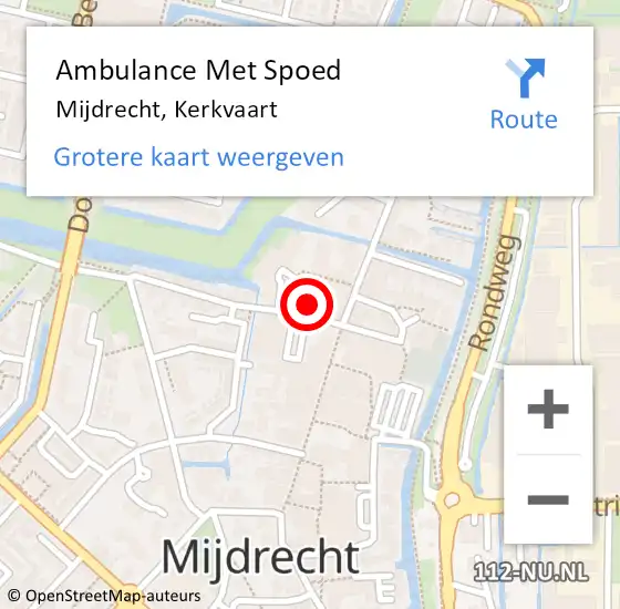 Locatie op kaart van de 112 melding: Ambulance Met Spoed Naar Mijdrecht, Kerkvaart op 12 juli 2018 16:20