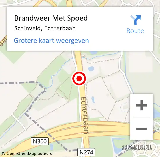 Locatie op kaart van de 112 melding: Brandweer Met Spoed Naar Schinveld, Echterbaan op 12 juli 2018 16:28