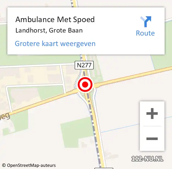 Locatie op kaart van de 112 melding: Ambulance Met Spoed Naar Landhorst, Grote Baan op 12 juli 2018 17:19
