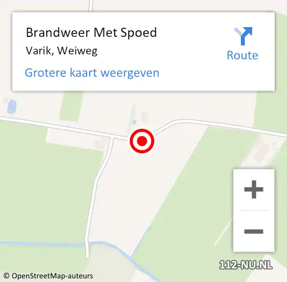 Locatie op kaart van de 112 melding: Brandweer Met Spoed Naar Varik, Weiweg op 12 juli 2018 17:28