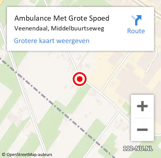 Locatie op kaart van de 112 melding: Ambulance Met Grote Spoed Naar Veenendaal, Middelbuurtseweg op 12 juli 2018 17:43