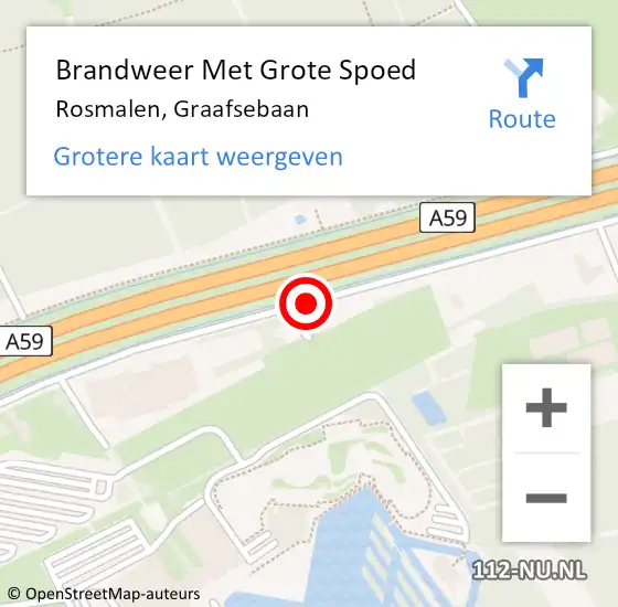 Locatie op kaart van de 112 melding: Brandweer Met Grote Spoed Naar Rosmalen, Graafsebaan op 12 juli 2018 18:26