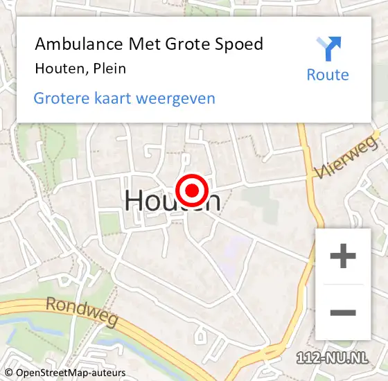 Locatie op kaart van de 112 melding: Ambulance Met Grote Spoed Naar Houten, Plein op 12 juli 2018 18:36
