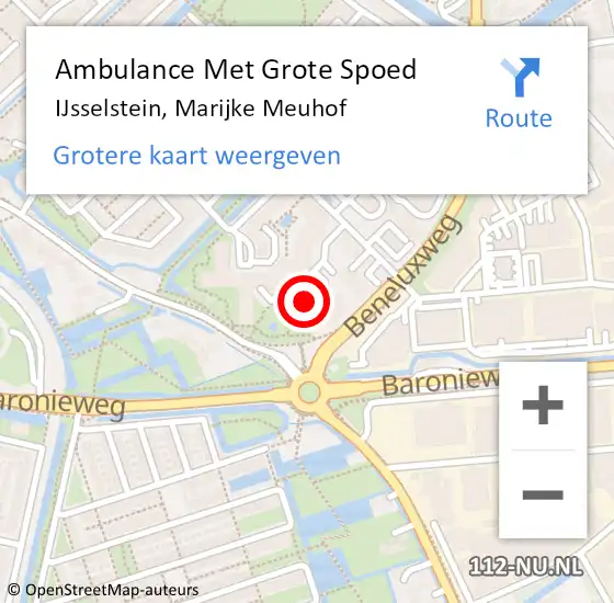 Locatie op kaart van de 112 melding: Ambulance Met Grote Spoed Naar IJsselstein, Marijke Meuhof op 12 juli 2018 19:01