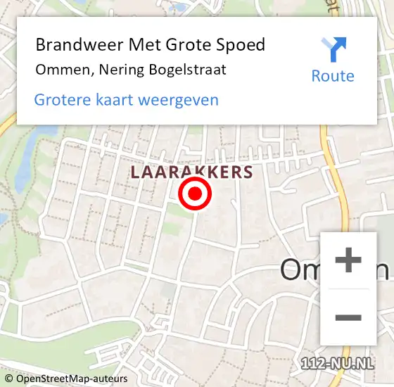 Locatie op kaart van de 112 melding: Brandweer Met Grote Spoed Naar Ommen, Nering Bogelstraat op 12 juli 2018 19:16