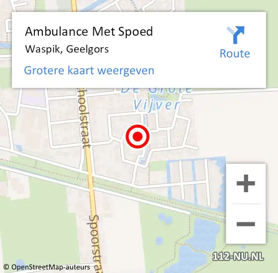 Locatie op kaart van de 112 melding: Ambulance Met Spoed Naar Waspik, Geelgors op 2 maart 2014 18:50