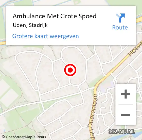 Locatie op kaart van de 112 melding: Ambulance Met Grote Spoed Naar Uden, Stadrijk op 12 juli 2018 20:20