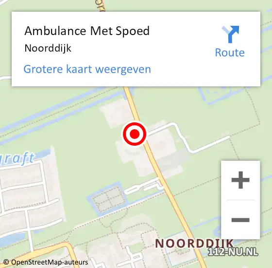 Locatie op kaart van de 112 melding: Ambulance Met Spoed Naar Noorddijk op 12 juli 2018 21:11