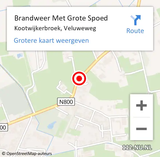 Locatie op kaart van de 112 melding: Brandweer Met Grote Spoed Naar Kootwijkerbroek, Veluweweg op 12 juli 2018 21:26